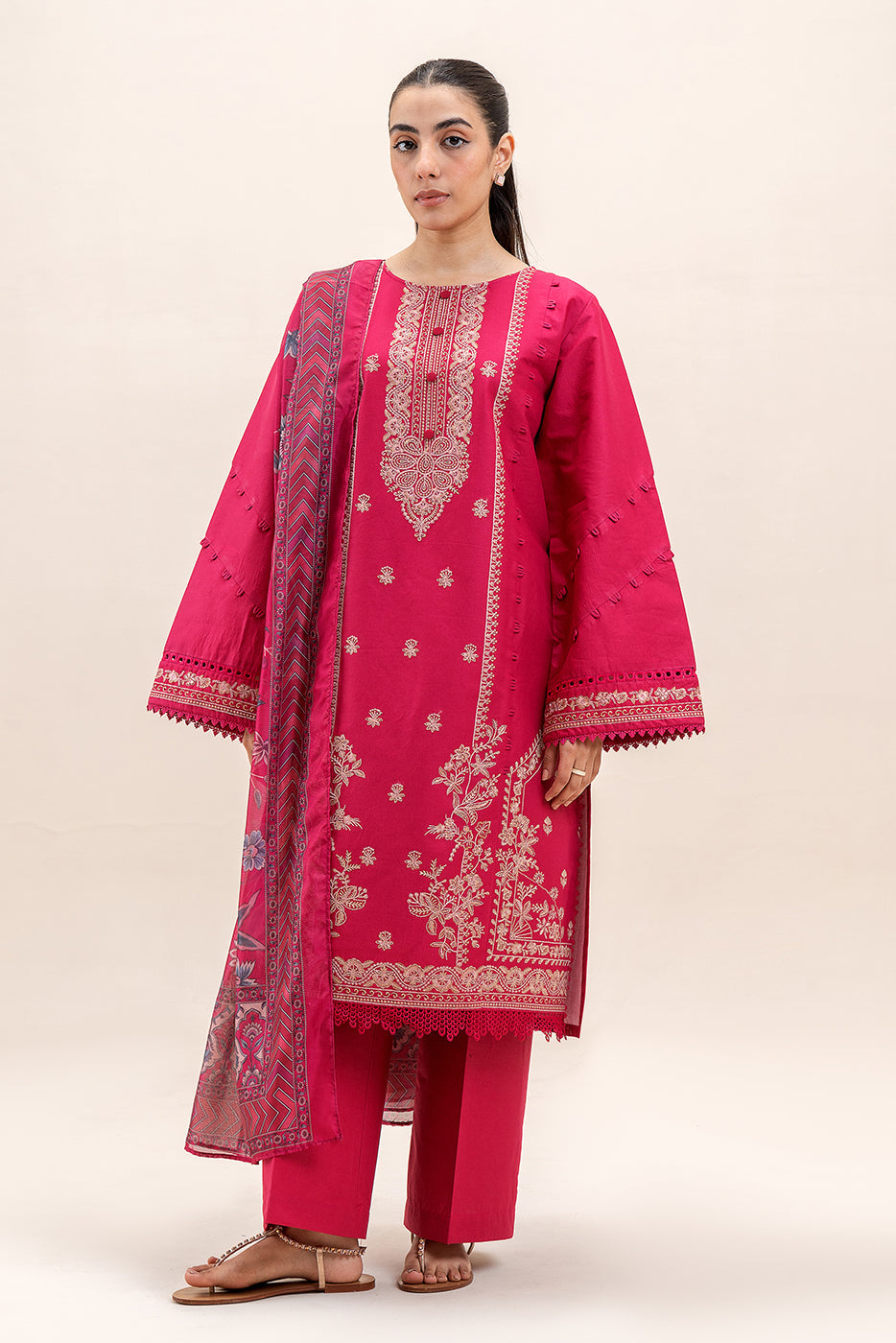 3 PIECE EMBROIDERED LAWN SUIT-SCARLET DREAM (UNSTITCHED)