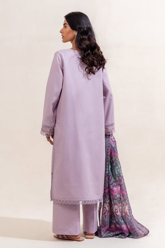 3 PIECE EMBROIDERED LAWN SUIT-LAVENDER GLARE (UNSTITCHED)