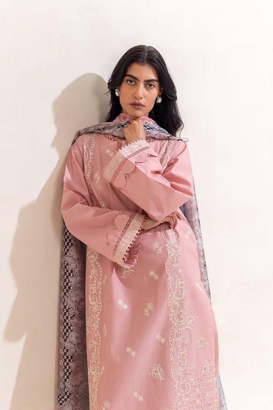 3 PIECE EMBROIDERED LAWN SUIT-BLUSH AURA (UNSTITCHED)