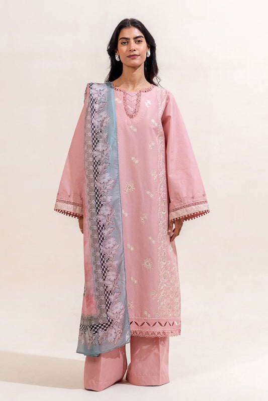 3 PIECE EMBROIDERED LAWN SUIT-BLUSH AURA (UNSTITCHED)