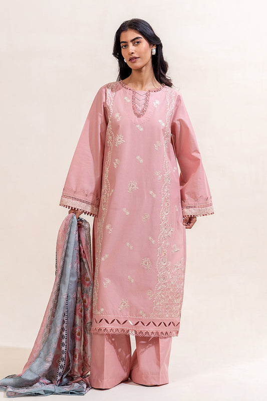 3 PIECE EMBROIDERED LAWN SUIT-BLUSH AURA (UNSTITCHED)