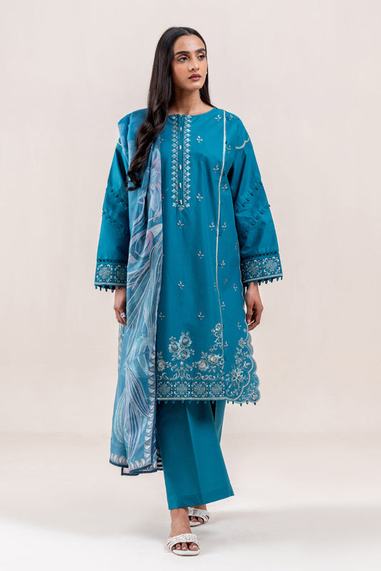 3 PIECE EMBROIDERED LAWN SUIT-MIDNIGHT FROST (UNSTITCHED)