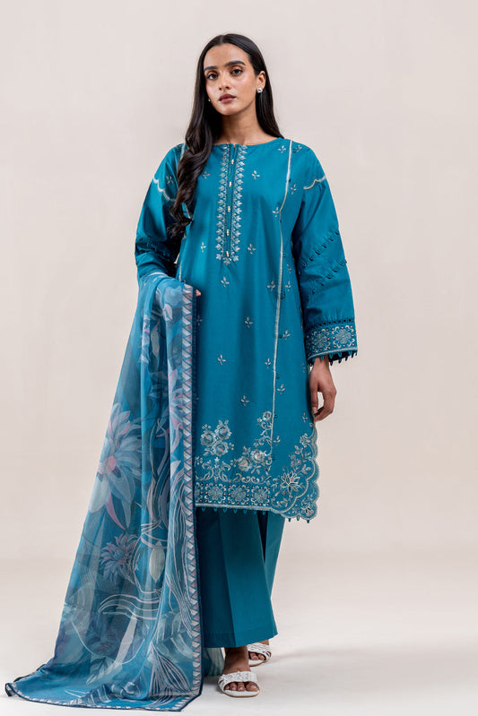 3 PIECE EMBROIDERED LAWN SUIT-MIDNIGHT FROST (UNSTITCHED)