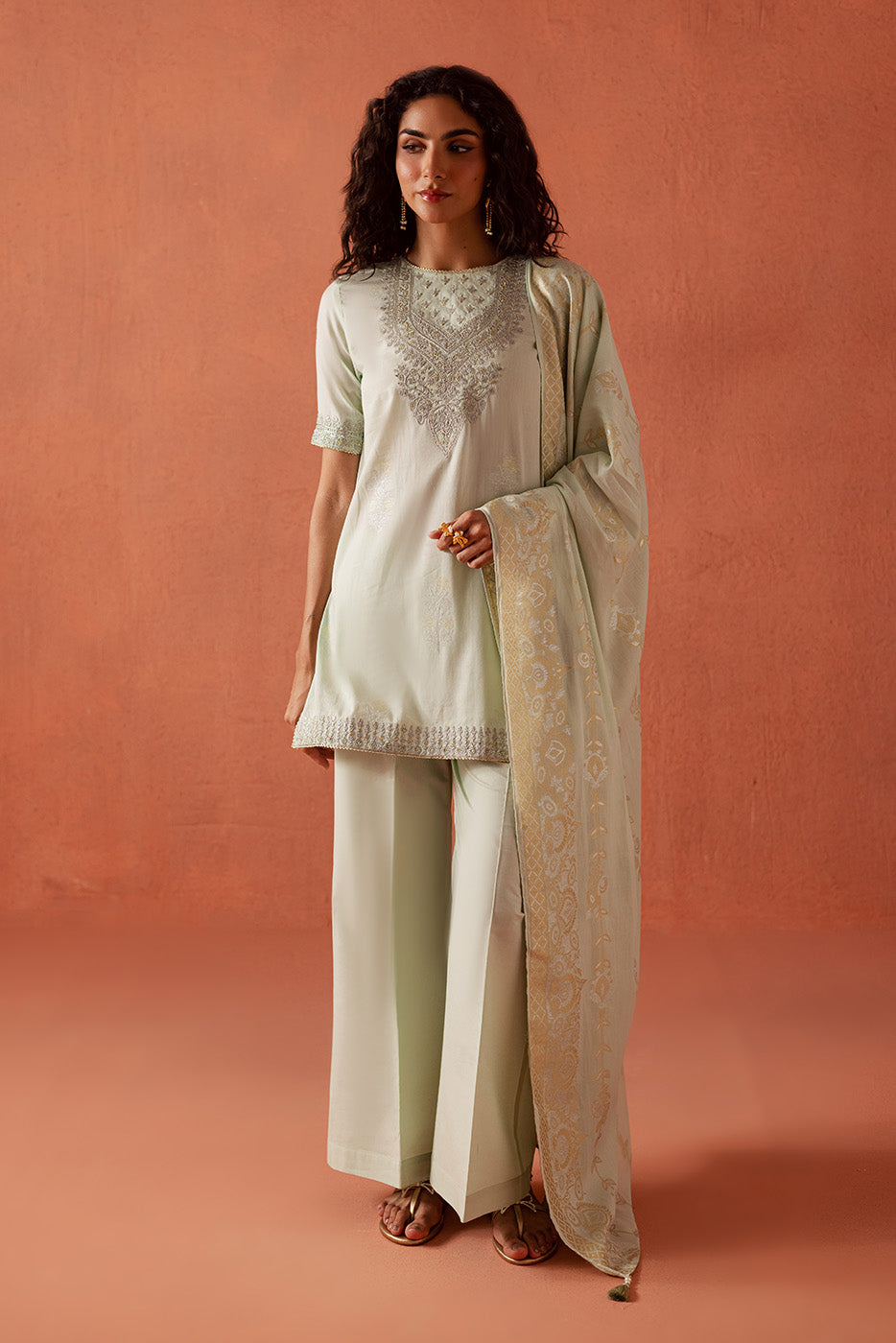 3 PIECE EMBROIDERED LUREX JACQUARAD  SUIT-SERENE GLAM (UNSTITCHED)