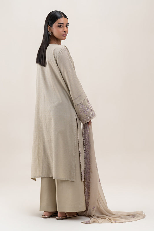 3 PIECE EMBROIDERED SELF JACQUARD SUIT-SERENE GLOW (UNSTITCHED)