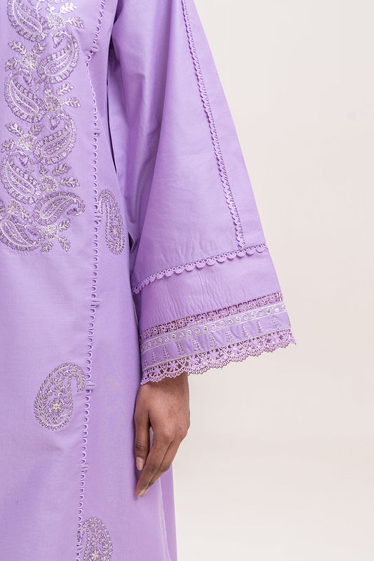 2 PIECE EMBROIDERED LAWN SUIT-PERIWINKLE DUST (UNSTITCHED)