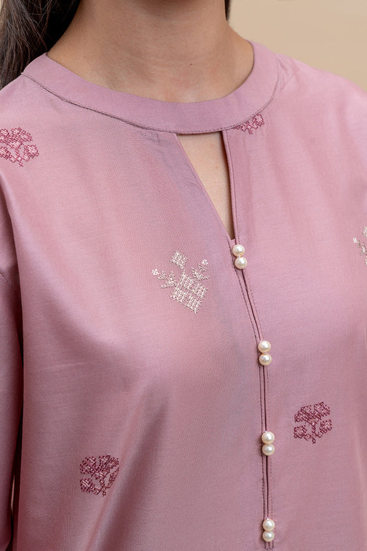 2 PIECE EMBROIDERED LAWN SUIT-CARMINE BLISS (UNSTITCHED)