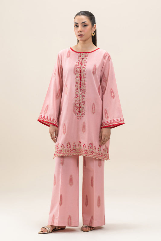 2 PIECE EMBROIDERED  JACQUARD SUIT-ETHNIC BLUSH (UNSTITCHED)