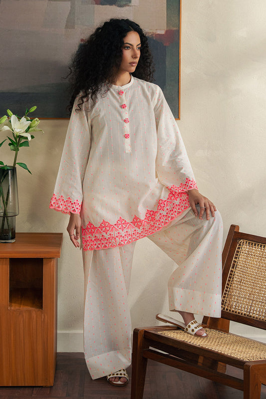 2 PIECE EMBROIDERED  JACQUARD SUIT-PEARL PINK (UNSTITCHED)