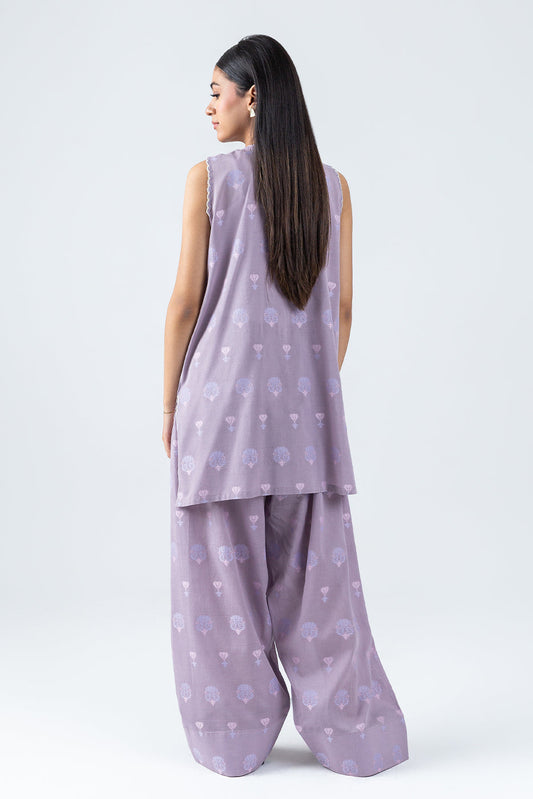 2 PIECE EMBROIDERED  JACQUARD SUIT-PAISLEY VEIL (UNSTITCHED)
