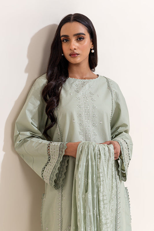 2 PIECE EMBROIDERED LAWN SUIT-SAGE VERVE (UNSTITCHED)