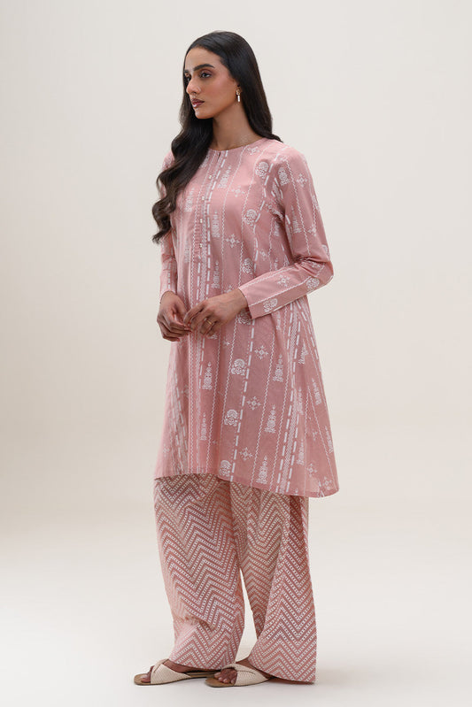 2 PIECE PRINTED LAWN SUIT-ROSY AFFAIR (UNSTITCHED)