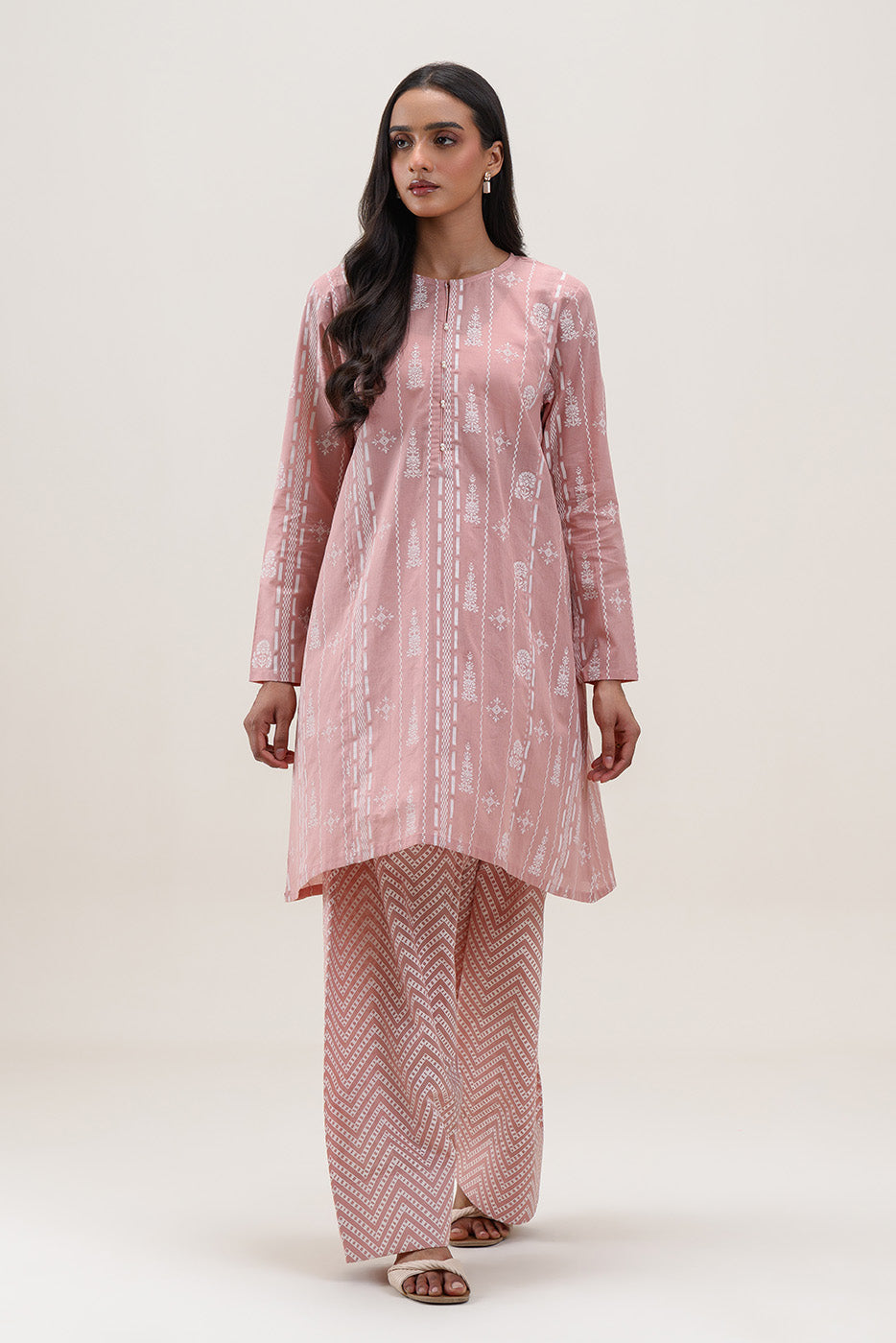 2 PIECE PRINTED LAWN SUIT-ROSY AFFAIR (UNSTITCHED)