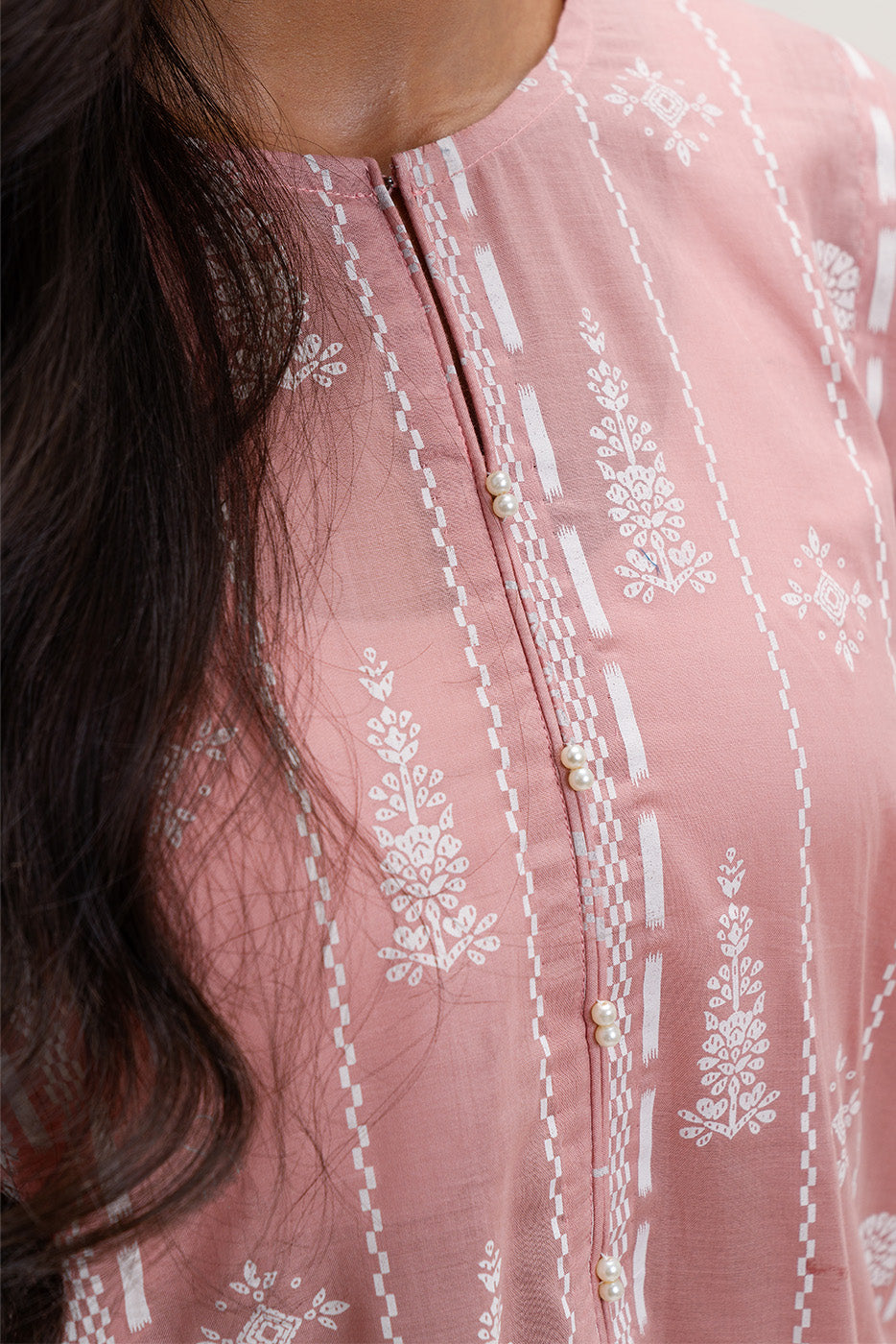 2 PIECE PRINTED LAWN SUIT-ROSY AFFAIR (UNSTITCHED)