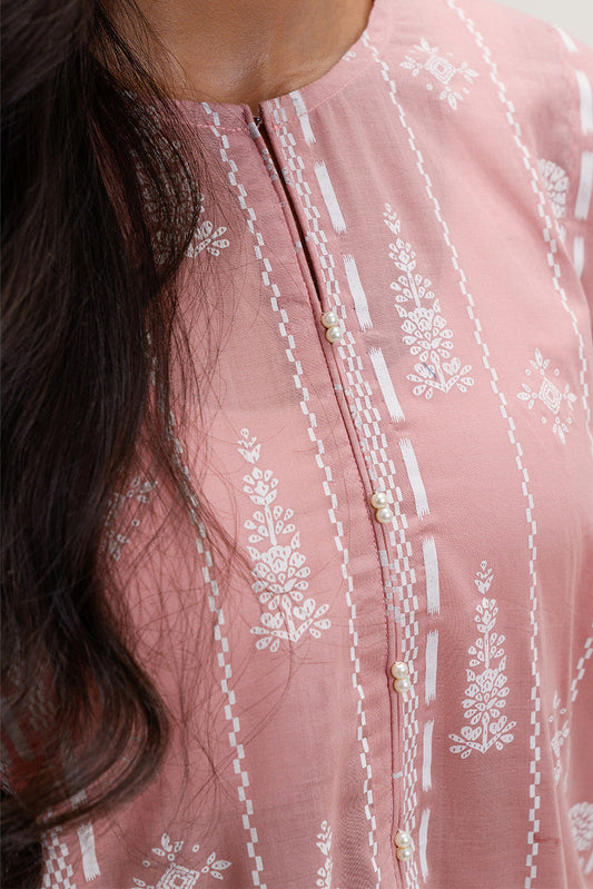 2 PIECE PRINTED LAWN SUIT-ROSY AFFAIR (UNSTITCHED)