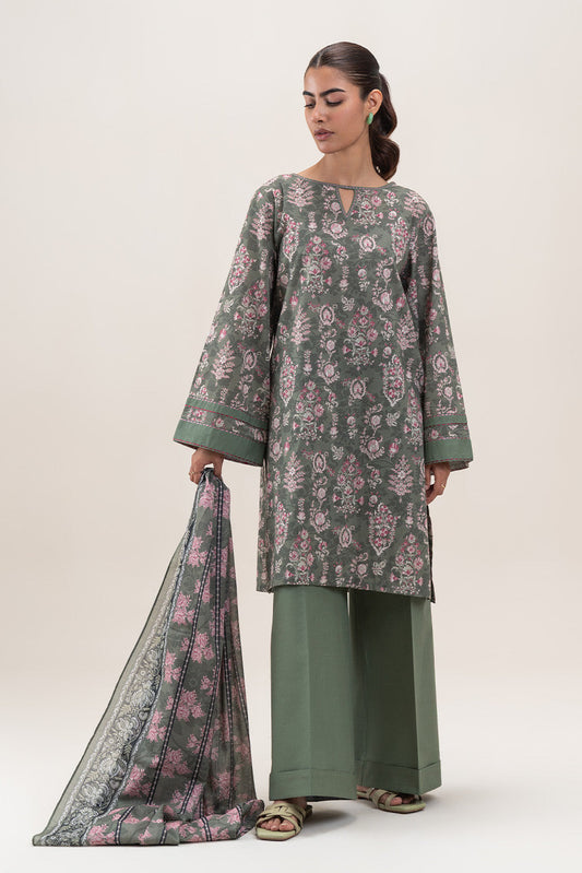 2 PIECE PRINTED LAWN SUIT-COTTAGE SAGE (UNSTITCHED)