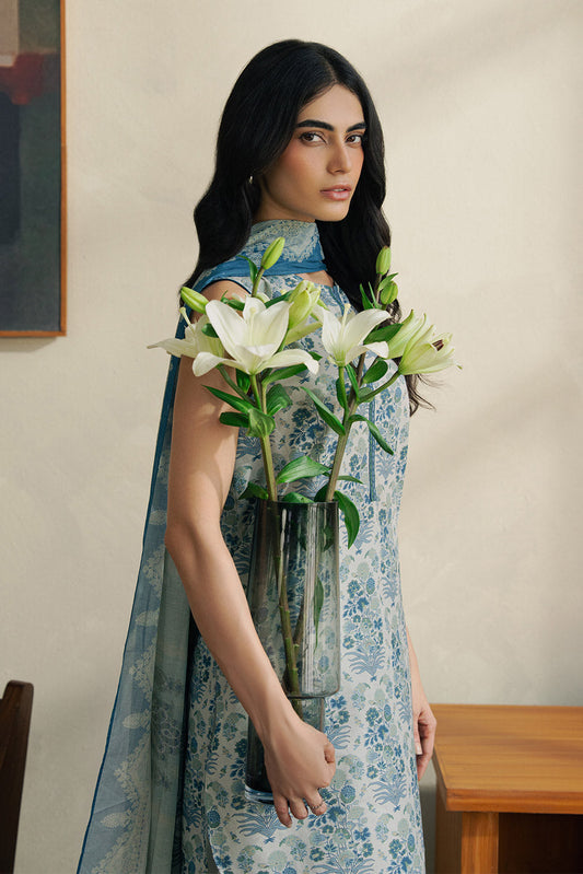 2 PIECE PRINTED LAWN SUIT-PERSIAN VERDANT (UNSTITCHED)