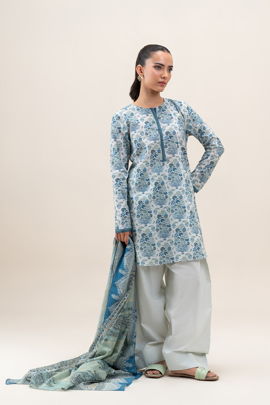 2 PIECE PRINTED LAWN SUIT-PERSIAN VERDANT (UNSTITCHED)
