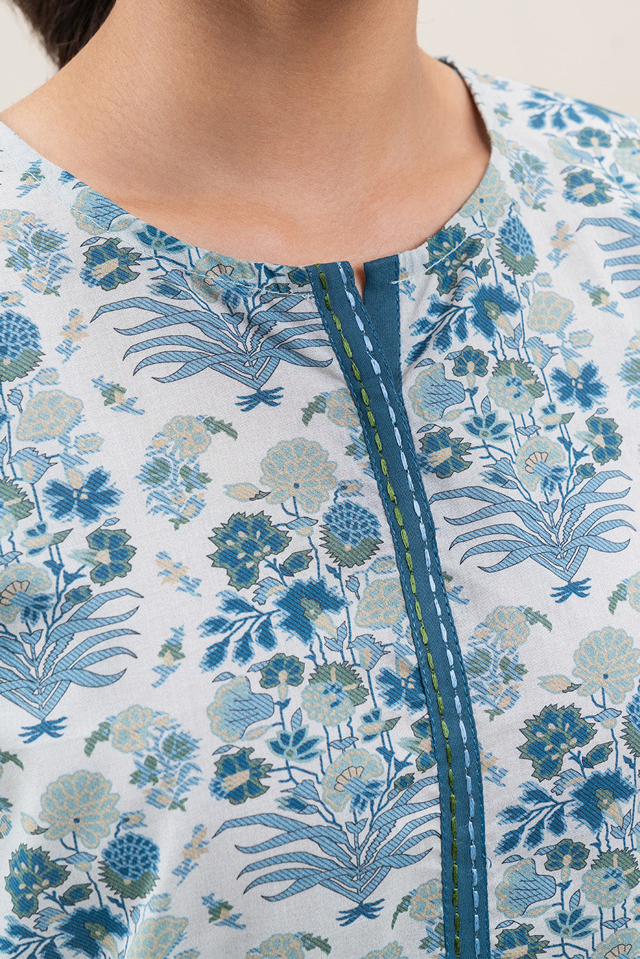 2 PIECE PRINTED LAWN SUIT-PERSIAN VERDANT (UNSTITCHED)