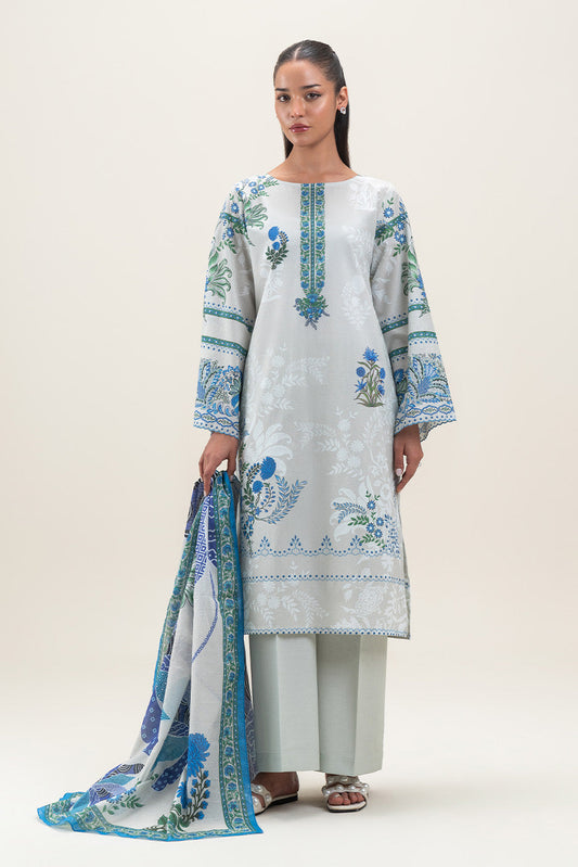 3 PIECE PRINTED LAWN SUIT-ARCTIC MYSTERY (UNSTITCHED)
