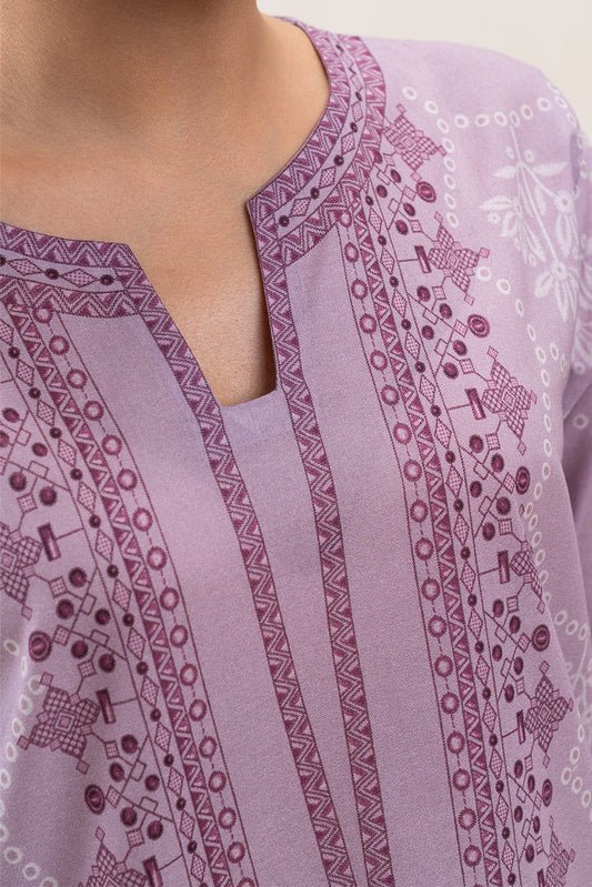 3 PIECE PRINTED LAWN SUIT-HEATHER BLOOM (UNSTITCHED)