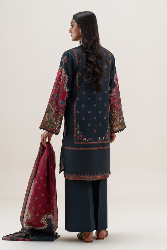 3 PIECE PRINTED LAWN SUIT-ROYAL AURA (UNSTITCHED)