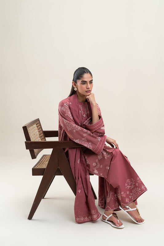 3 PIECE EMBROIDERED LAWN LAWN SUIT-CORAL GLAM (UNSTITCHED)
