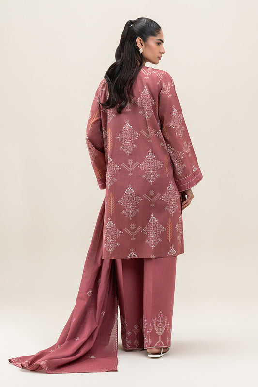 3 PIECE EMBROIDERED LAWN LAWN SUIT-CORAL GLAM (UNSTITCHED)