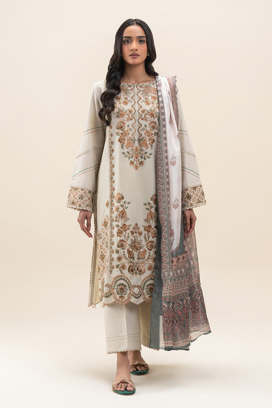 3 PIECE EMBROIDERED LAWN SUIT-ORNATE GEM (UNSTITCHED)