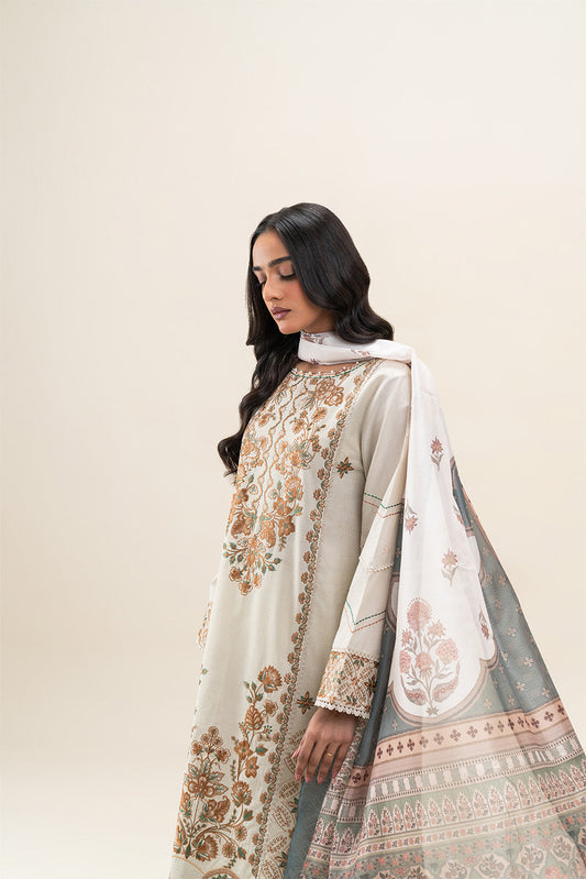 3 PIECE EMBROIDERED LAWN SUIT-ORNATE GEM (UNSTITCHED)