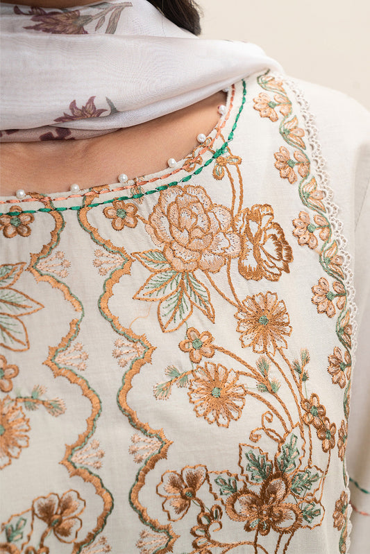 3 PIECE EMBROIDERED LAWN SUIT-ORNATE GEM (UNSTITCHED)