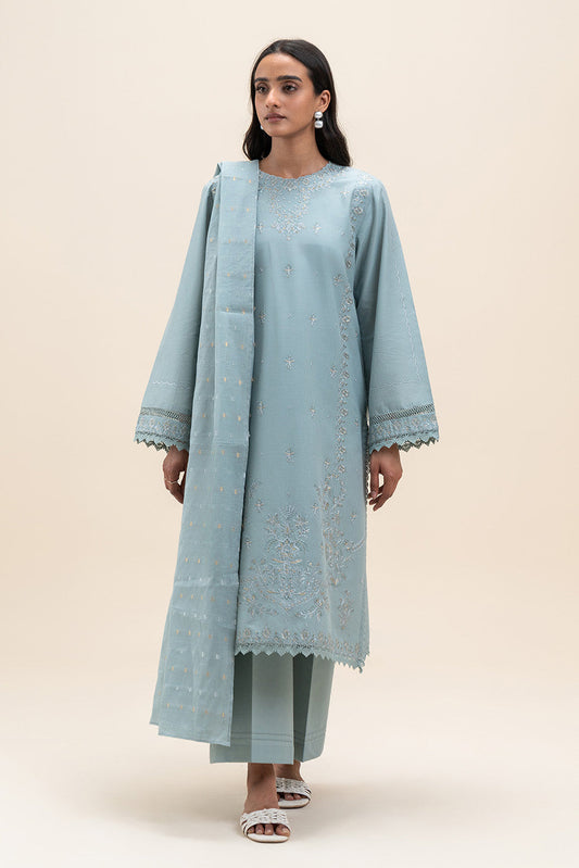 3 PIECE EMBROIDERED LAWN SUIT-PASTEL GLOW (UNSTITCHED)