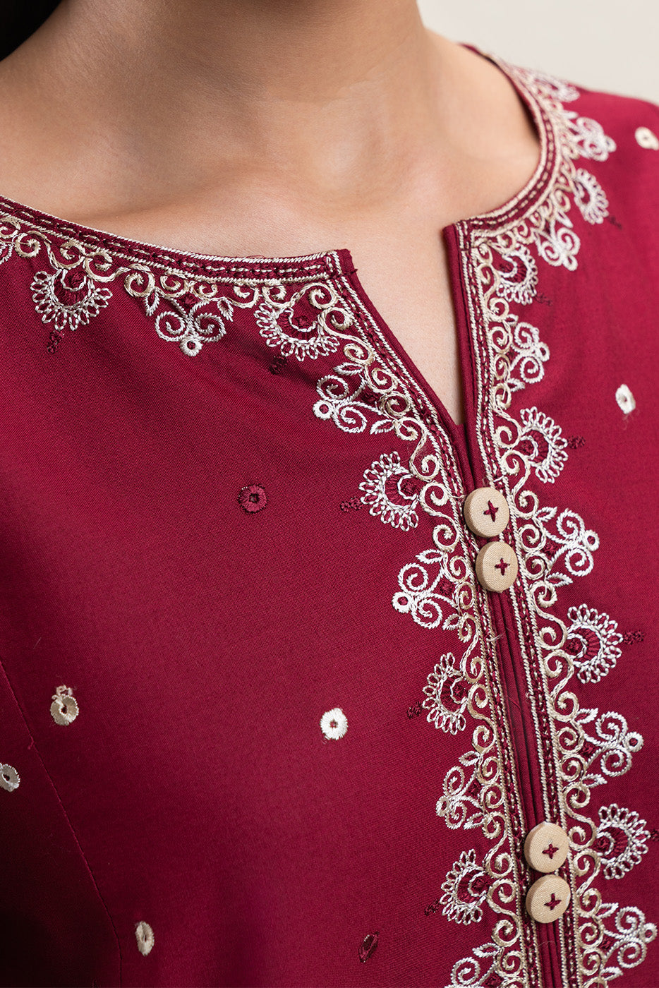 2 PIECE EMBROIDERED LAWN LAWN SUIT-GARNET VERVE (UNSTITCHED)