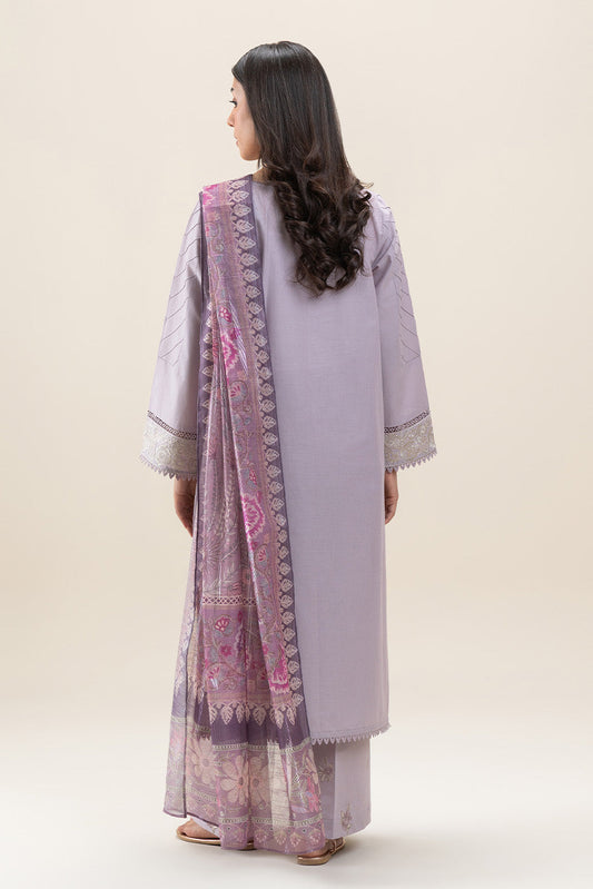 3 PIECE EMBROIDERED LAWN SUIT-VIOLET MUSK (UNSTITCHED)
