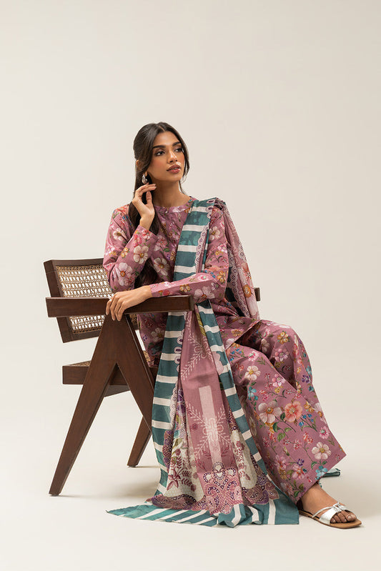 3 PIECE PRINTED LAWN SUIT-CASHMERE GARDEN (UNSTITCHED)