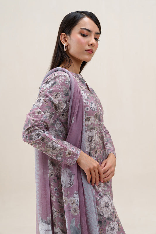 3 PIECE PRINTED LAWN SUIT-FLORA BLUSH (UNSTITCHED)
