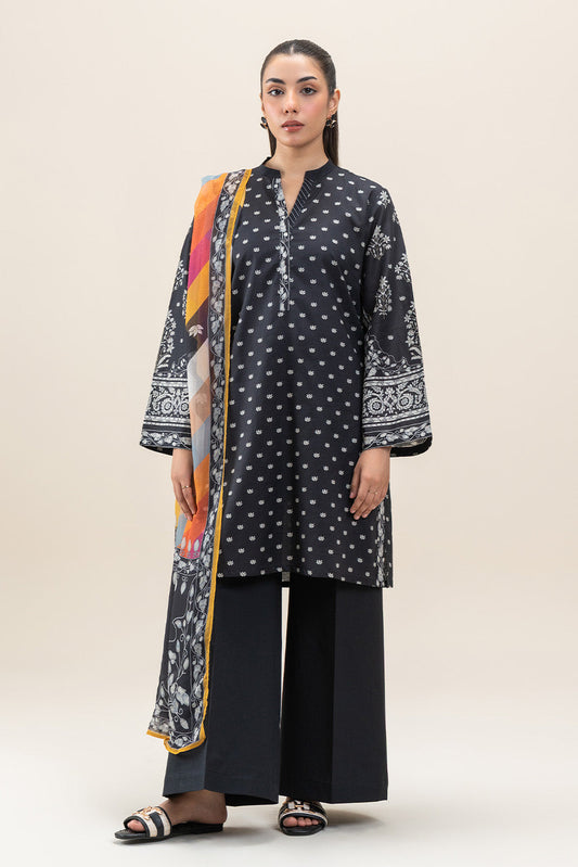 3 PIECE PRINTED LAWN SUIT-RAVEN GRACE (UNSTITCHED)