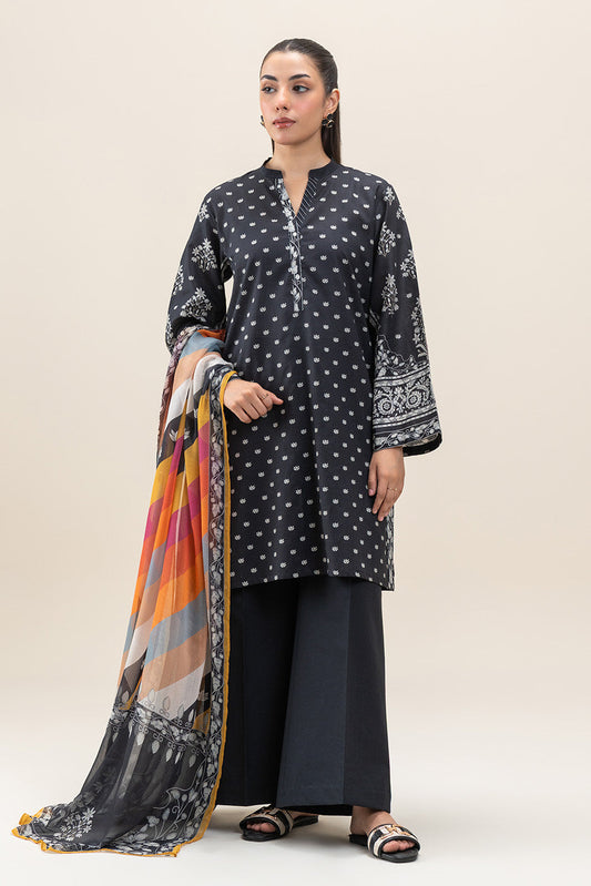 3 PIECE PRINTED LAWN SUIT-RAVEN GRACE (UNSTITCHED)