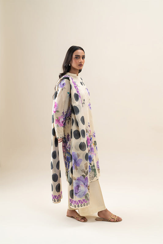 3 PIECE PRINTED LAWN SUIT-PSYCHEDELIC SKY (UNSTITCHED)