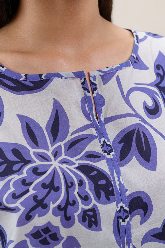 3 PIECE PRINTED LAWN SUIT-LUSTRE BLOOM (UNSTITCHED)