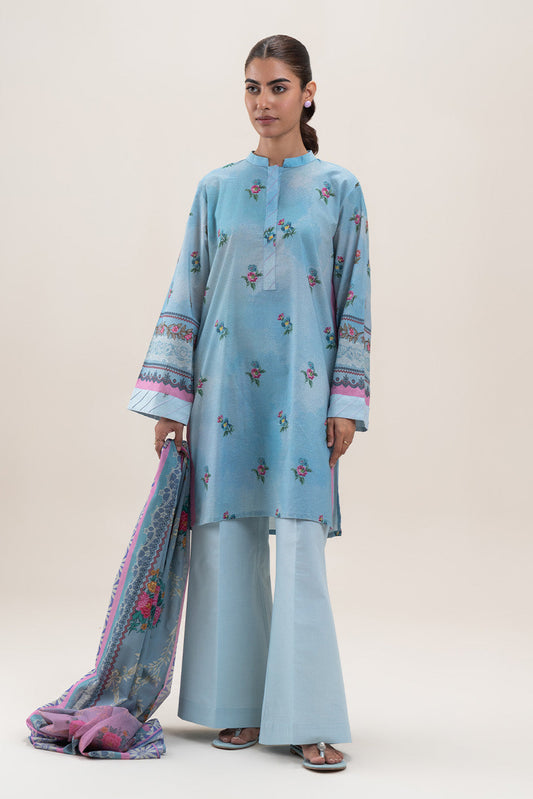 3 PIECE PRINTED LAWN SUIT-RADIANT TRIBE (UNSTITCHED)