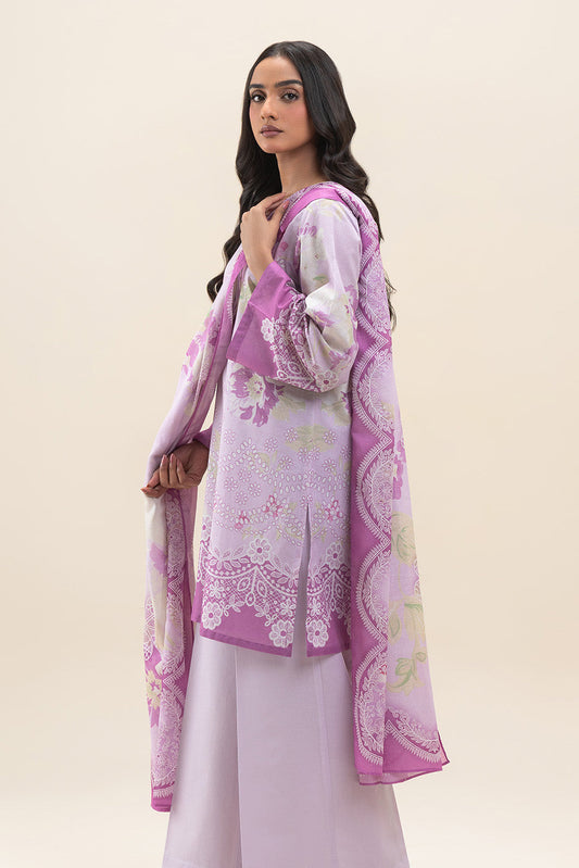 3 PIECE PRINTED LAWN SUIT-PASTEL GARLAND (UNSTITCHED)