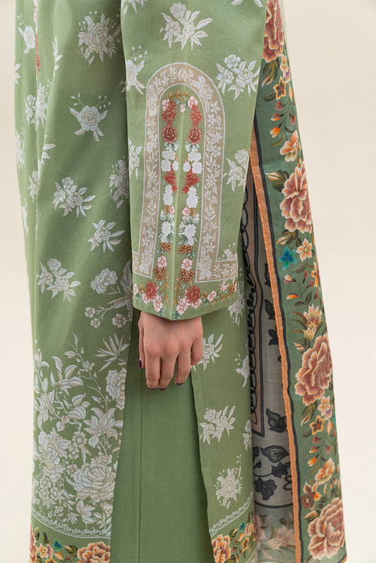3 PIECE PRINTED LAWN SUIT-MYSTIC GREEN (UNSTITCHED)