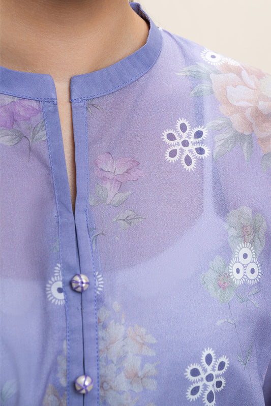3 PIECE PRINTED LAWN SUIT-LAVENDER BLOOM (UNSTITCHED)