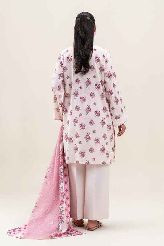 3 PIECE PRINTED LAWN LAWN SUIT-IVORY ROSSETTE (UNSTITCHED)