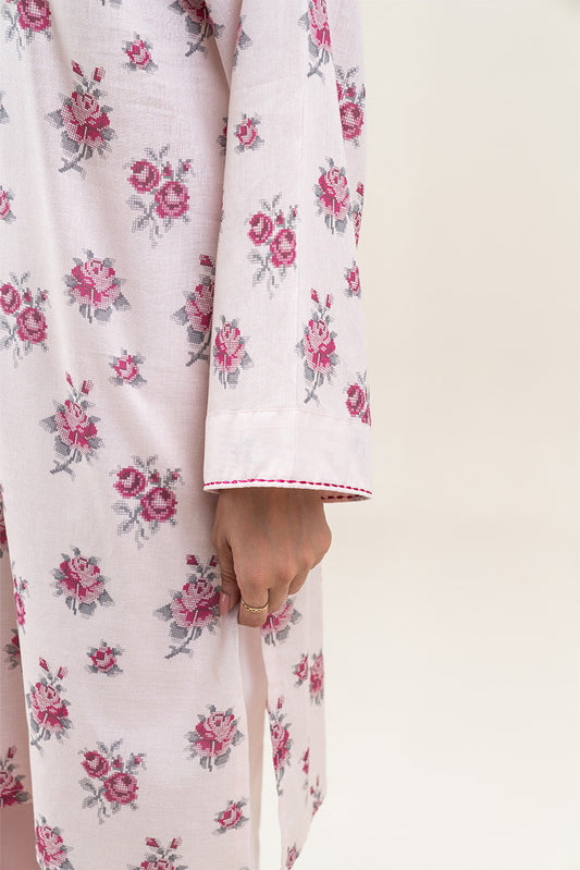 3 PIECE PRINTED LAWN LAWN SUIT-IVORY ROSSETTE (UNSTITCHED)