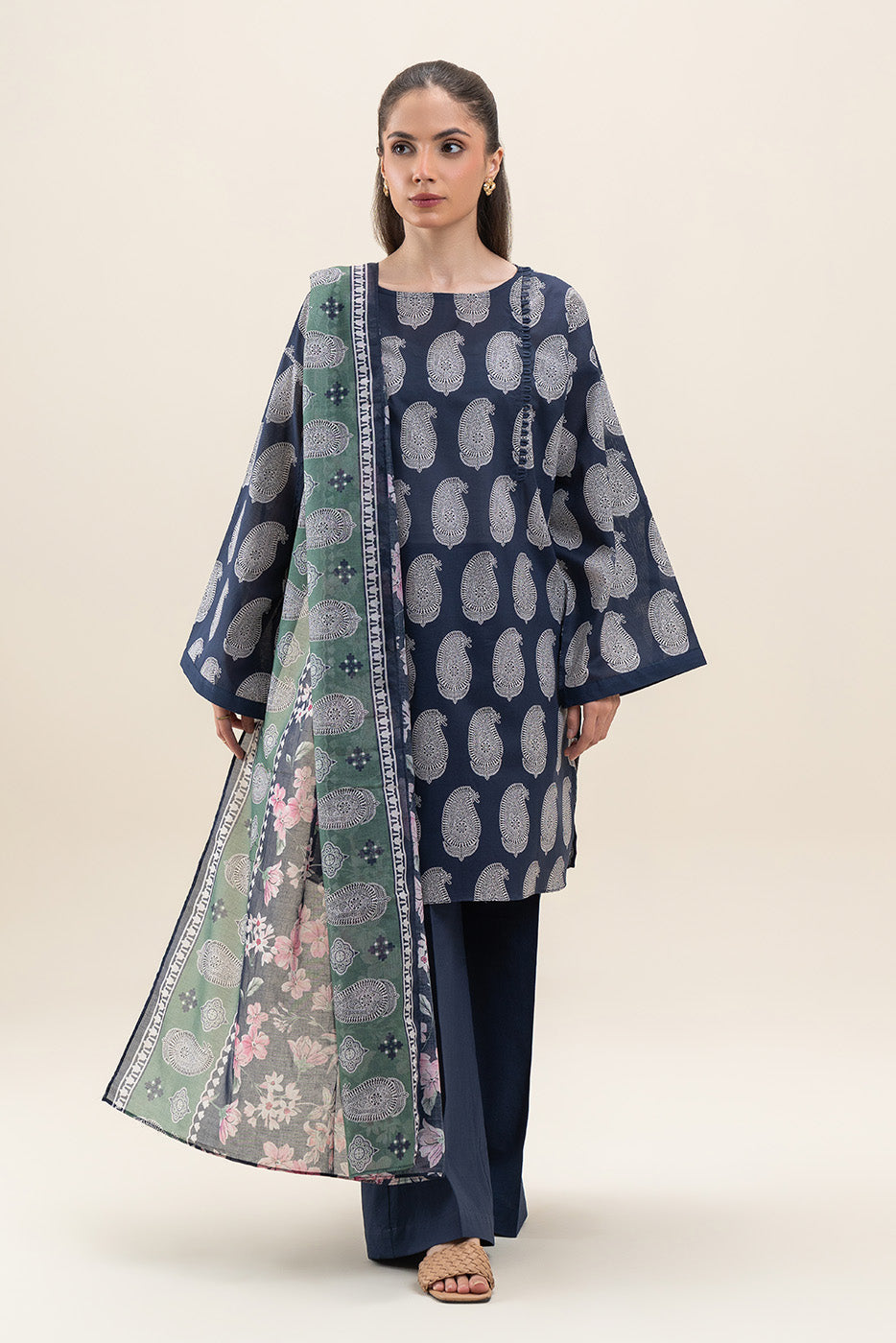 3 PIECE PRINTED LAWN SUIT-ETHNIC VERVE (UNSTITCHED)