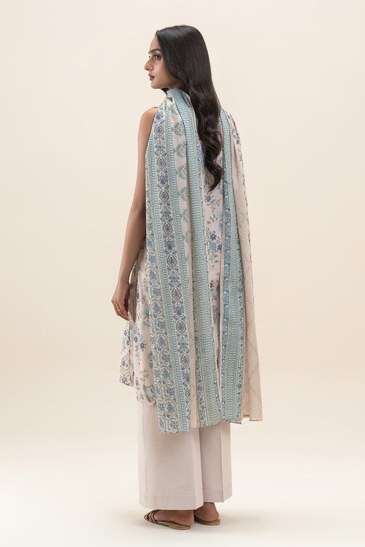3 PIECE PRINTED LAWN SUIT-LAUREL TINT (UNSTITCHED)
