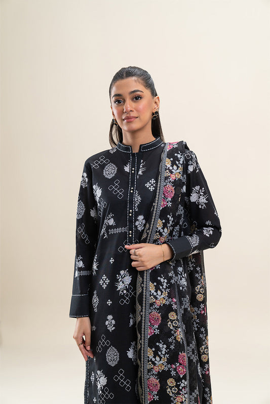 3 PIECE PRINTED LAWN SUIT-RAVEN MAZE (UNSTITCHED)