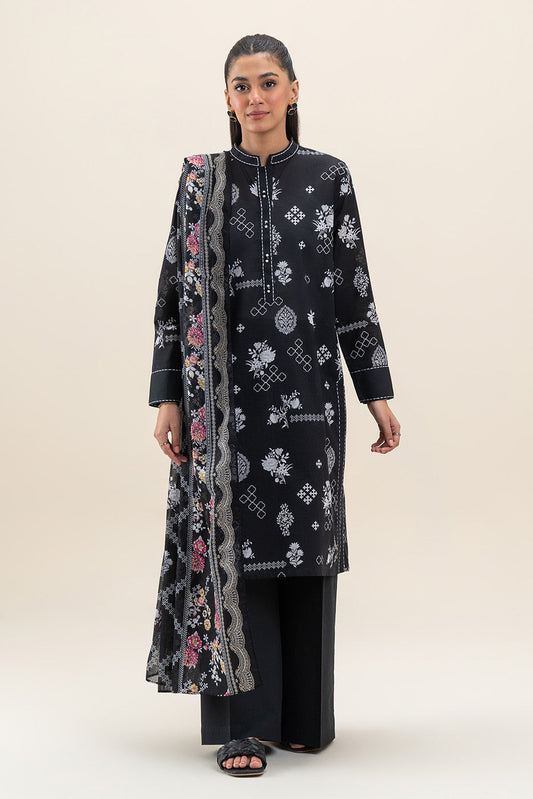 3 PIECE PRINTED LAWN SUIT-RAVEN MAZE (UNSTITCHED)